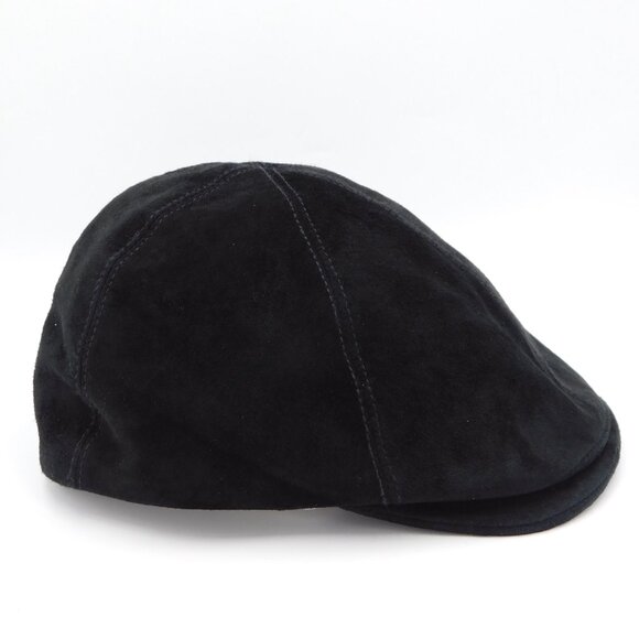 Goorin Bros Black Suede Flat Cap Newboy Cap Cabbie | Large | VGUC - Picture 3 of 11